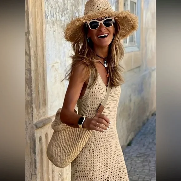 NWT Bohemian Boho Long Cardigan Sweater Dress - Picture 3 of 7